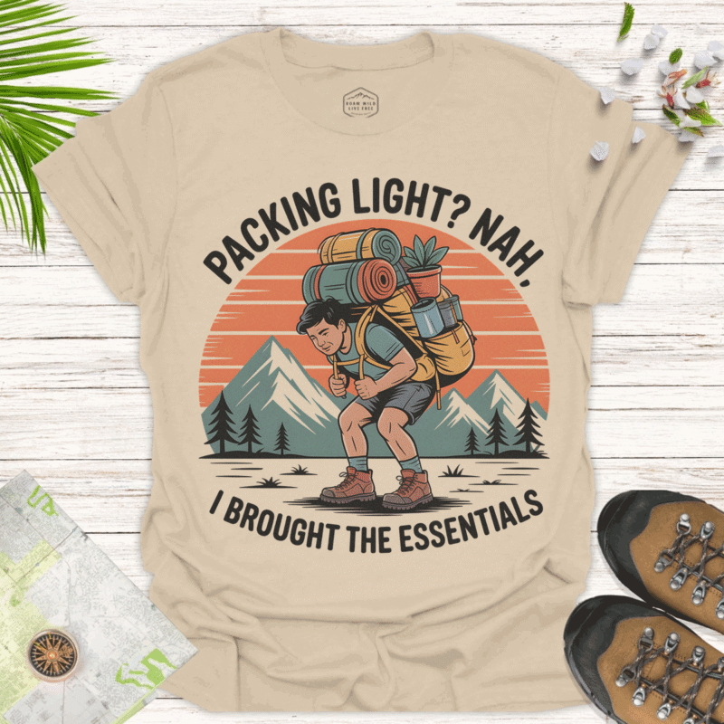 Packing Light Nah - Adventure Ready Unisex Softstyle T-Shirt - sand