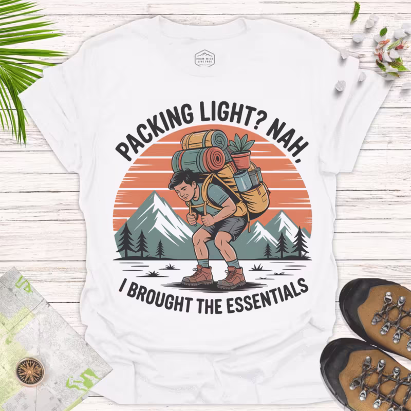 Packing Light Nah - Adventure Ready Unisex Softstyle T-Shirt- white