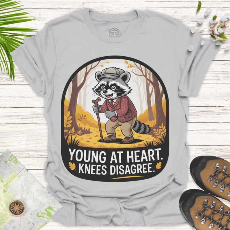 Playful Raccoon Shirt – Casual Wear for Everyday Adventures - ice grey