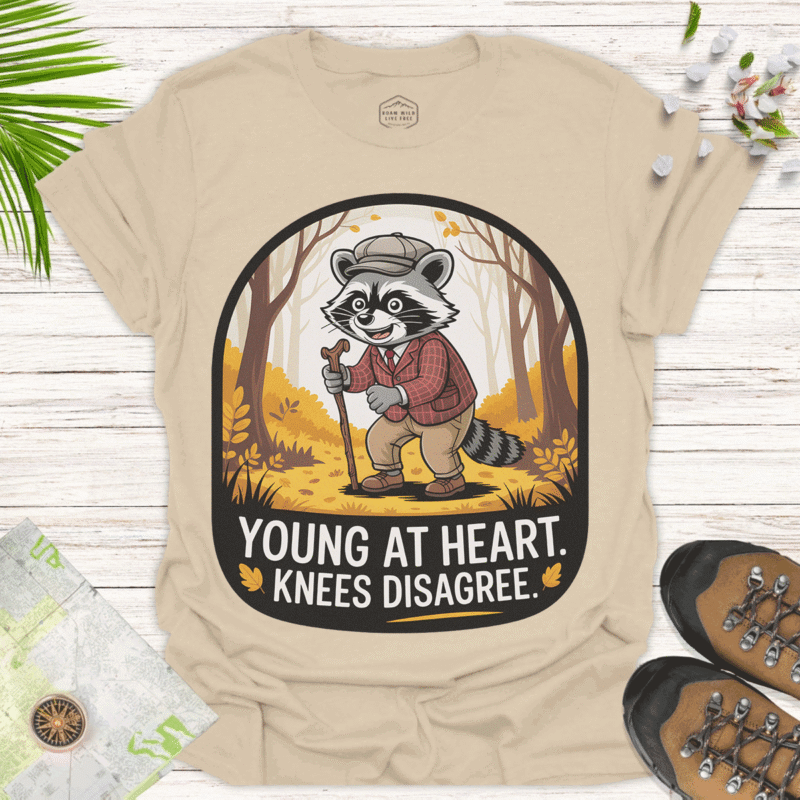 Playful Raccoon Shirt – Casual Wear for Everyday Adventures - sand