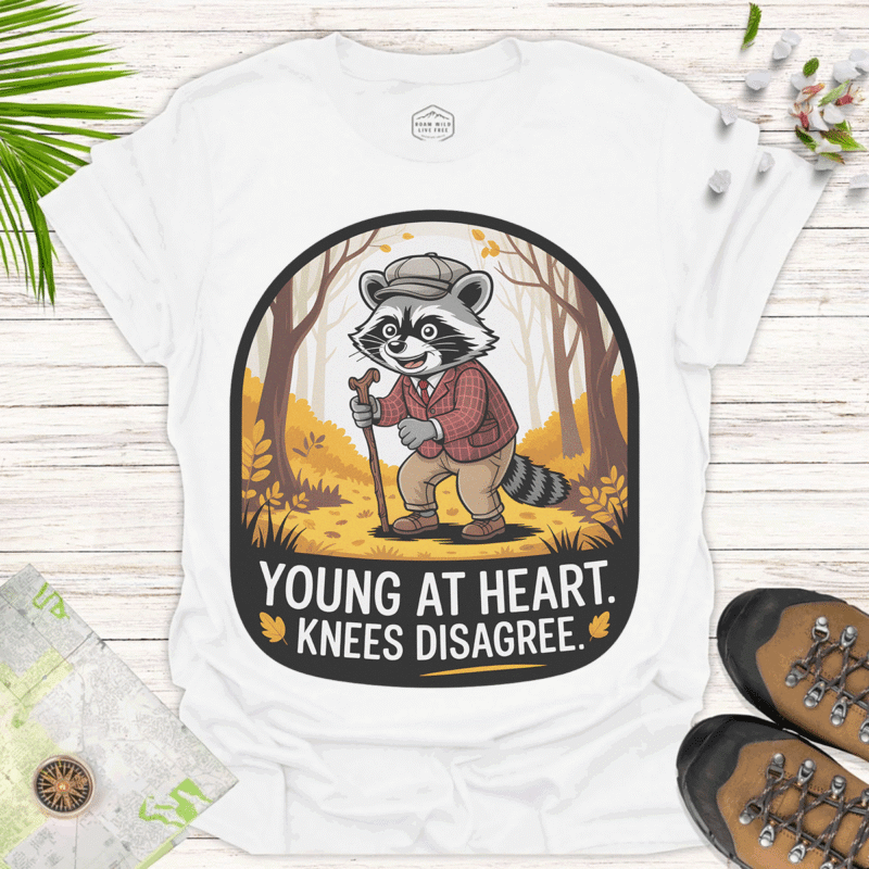 Playful Raccoon Shirt – Casual Wear for Everyday Adventures - white