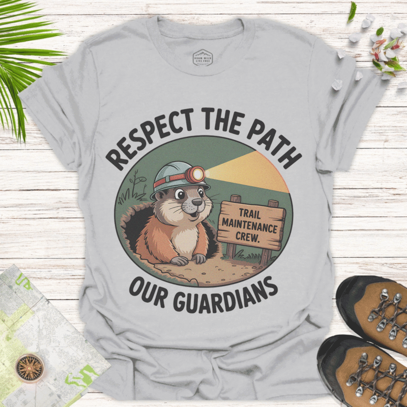 Respect the Path – Trail Crew Unisex Eco-Friendly Shirt - ice grey