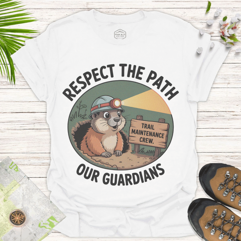 Respect the Path – Trail Crew Unisex Eco-Friendly Shirt - white
