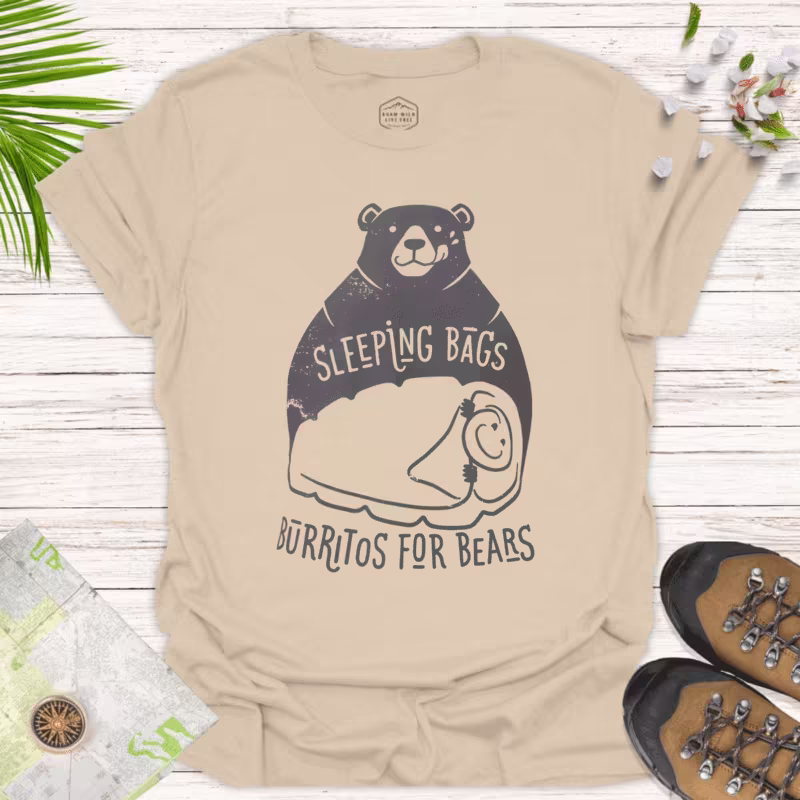 Sleeping Bags for Burritos — Bear-Themed Tee
