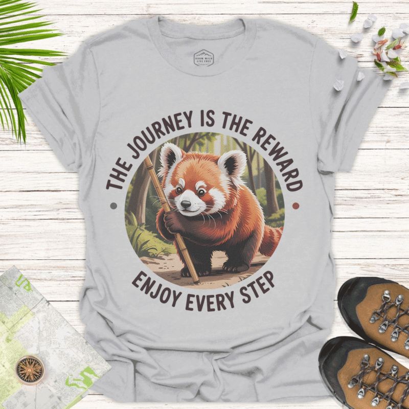 Unisex Red Panda Tee with Inspirational Quote for Nature Fans - ice grey