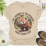 Unisex Red Panda Tee with Inspirational Quote for Nature Fans - sand