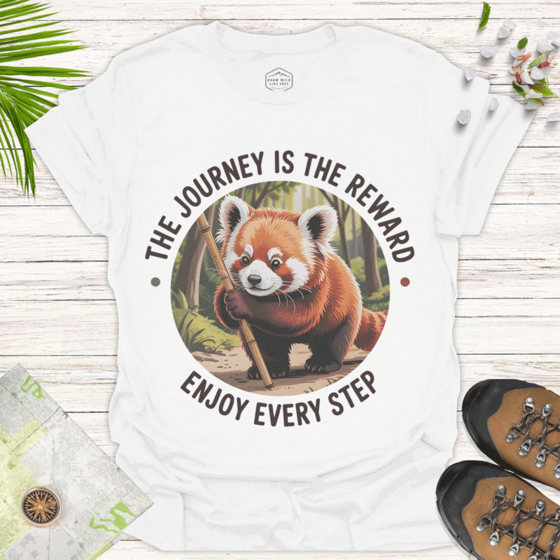 Unisex Red Panda Tee with Inspirational Quote for Nature Fans - white