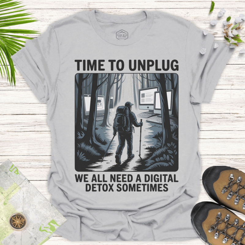 Unplug & Hike Embrace Nature, Ditch the Screens - ice grey