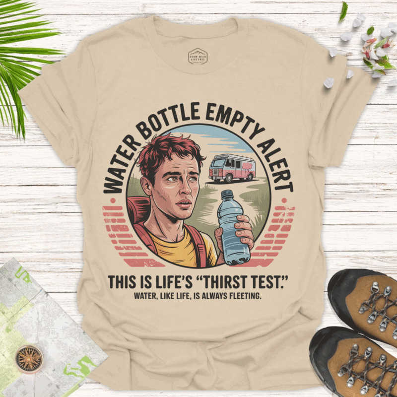 Water Bottle Empty Alert — Funny Tee for Hydration Lovers -sand