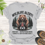 Wildlife Alert Unisex T-Shirt - Fun Outdoor Adventure Tee - ice grey