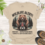 Wildlife Alert Unisex T-Shirt - Fun Outdoor Adventure Tee - sand