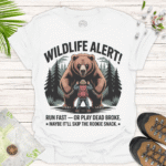 Wildlife Alert Unisex T-Shirt - Fun Outdoor Adventure Tee - white
