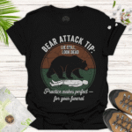 Adventure Ready Tee – Bear Humor Shirt for Nature Lovers - black