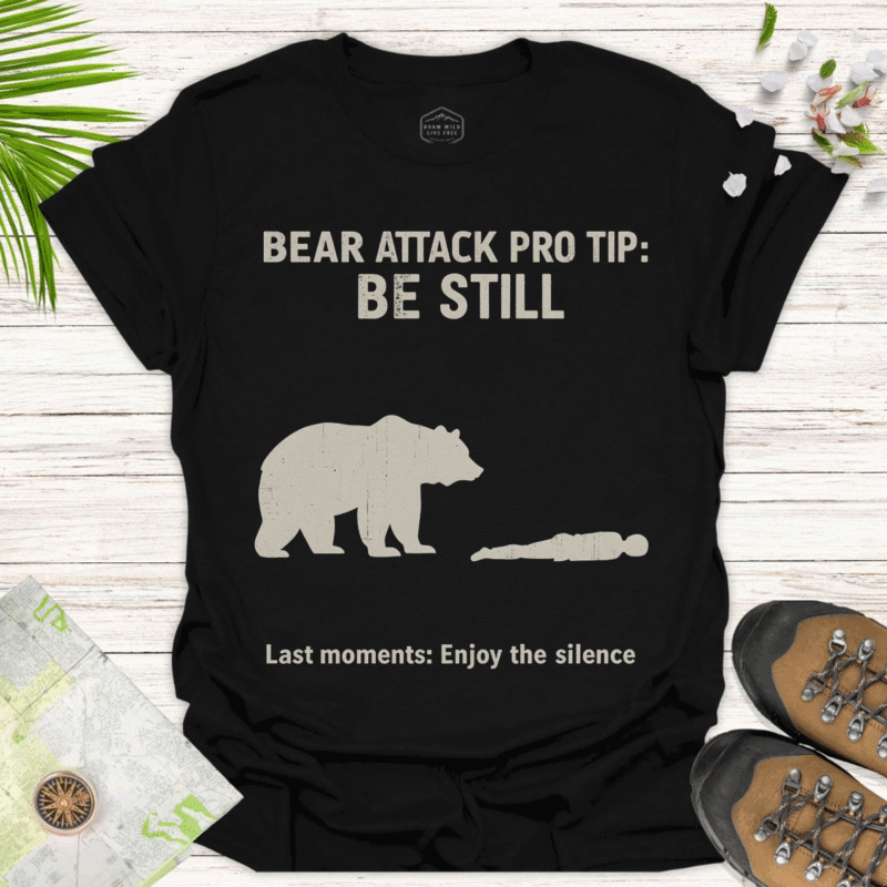 Bear Attack Tee – Funny Wildlife Shirt for Hikers