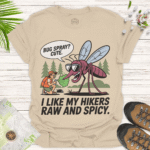 Bug Spray Battle Shirt – Funny Hiking Tee for Campers sand