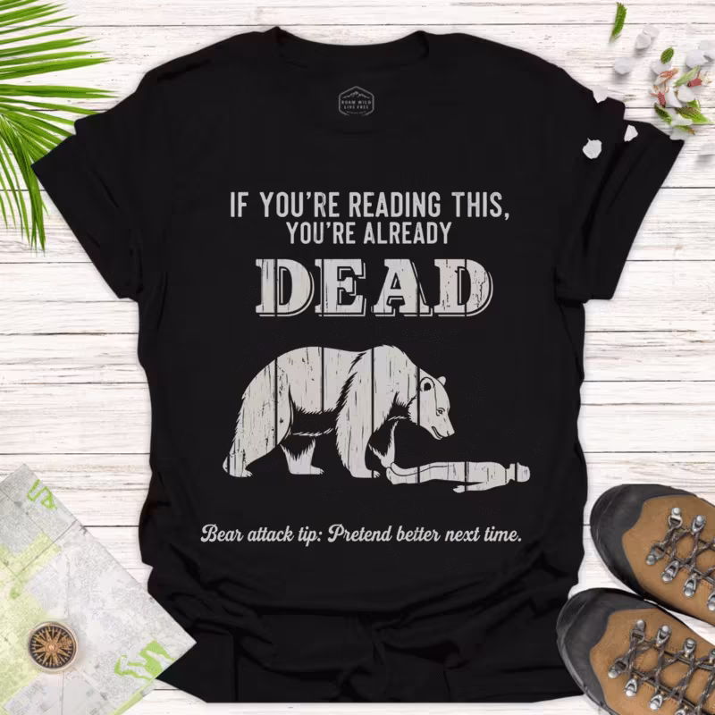 Gift Wrapped Laughs – Hilarious Tee for Casual Days - black