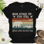Play Dead Bear Humor Tee – Outdoor Fun Gift Shirt - black