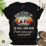 Quotable Bear Tee – Practical Joke Gift for Campers - black
