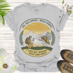 Spray & Pray Tee – Funny Hiking Shirt for Camp Lovers - ice grey