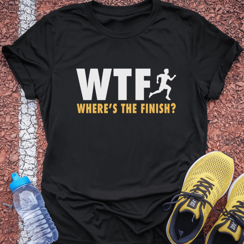 Where's the Finish? T-Shirt - Black