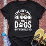 Running & Dogs T-Shirt - Black