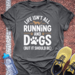 Running & Dogs T-Shirt - Charcoal