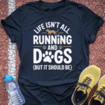 Running & Dogs T-Shirt - Navy