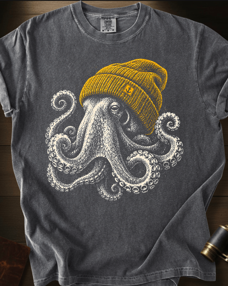 Octopus With Beanie T-shirt