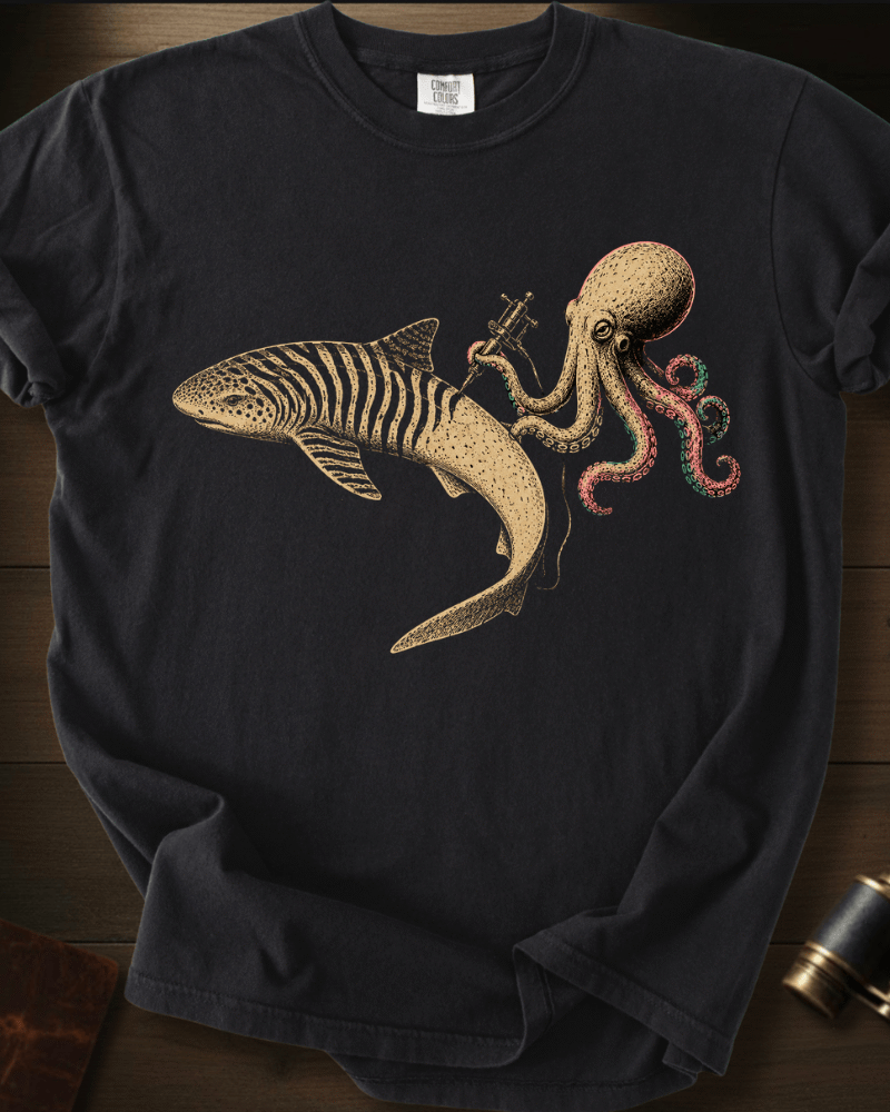 Shark Zebra Tatoo T-shirt
